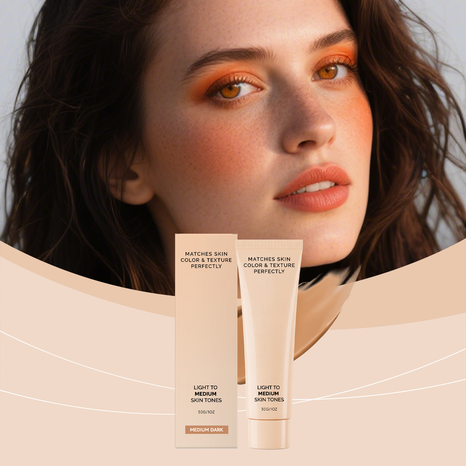 (Medium Dark) Skin Concealer Foundation Mild Moisturizing Natural Fit Sheer Cover Hydrating Light Longwear For Facial Makeup Daily Use