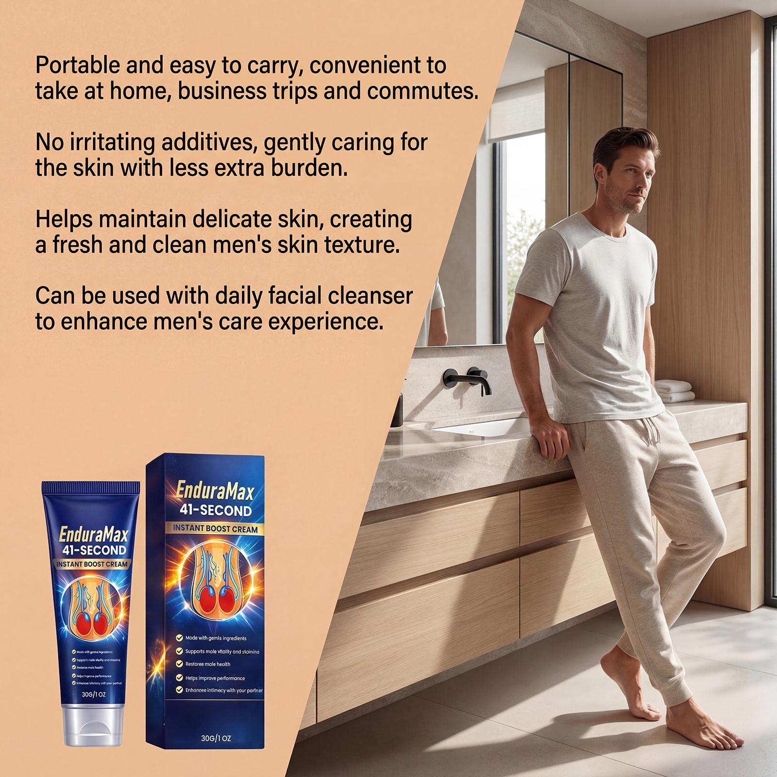 Men Care Cream Light Texture Refreshing Fast Absorb Moisturizing Hydrating Nourishing Daily Body Skin Lotion