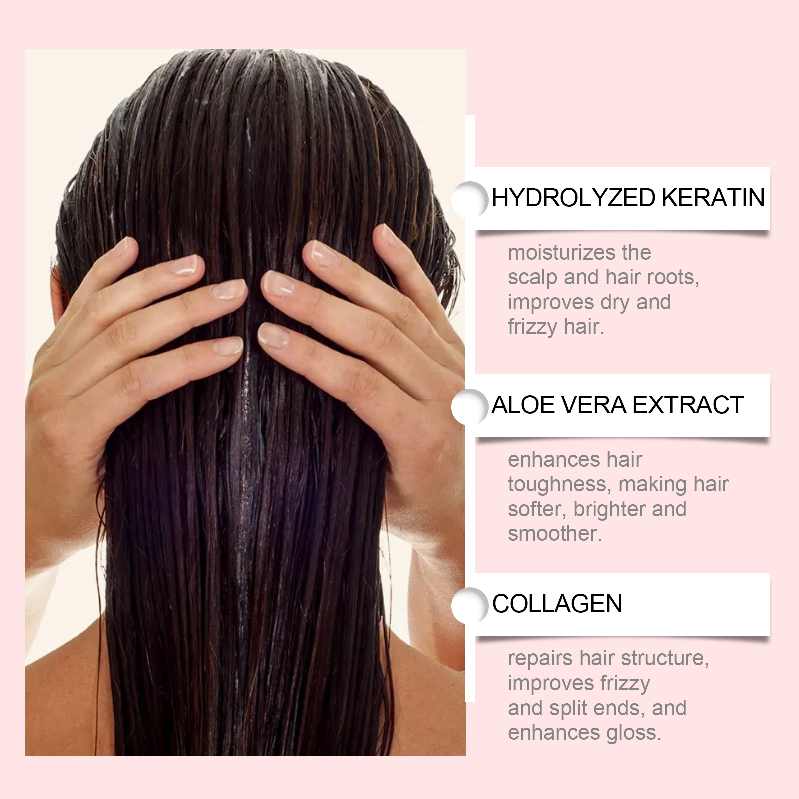Keratin Nourishing Hair Mask Mild Hydrating Moisturizing Light Soft Repair Dry Frizzy Hair
