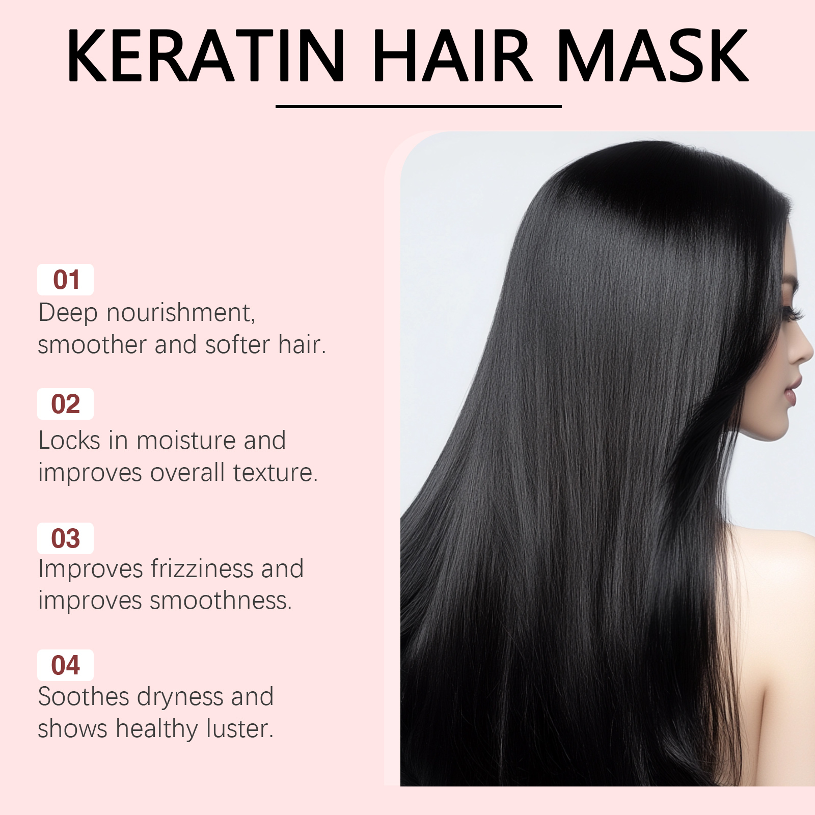 Keratin Nourishing Hair Mask Mild Hydrating Moisturizing Light Soft Repair Dry Frizzy Hair