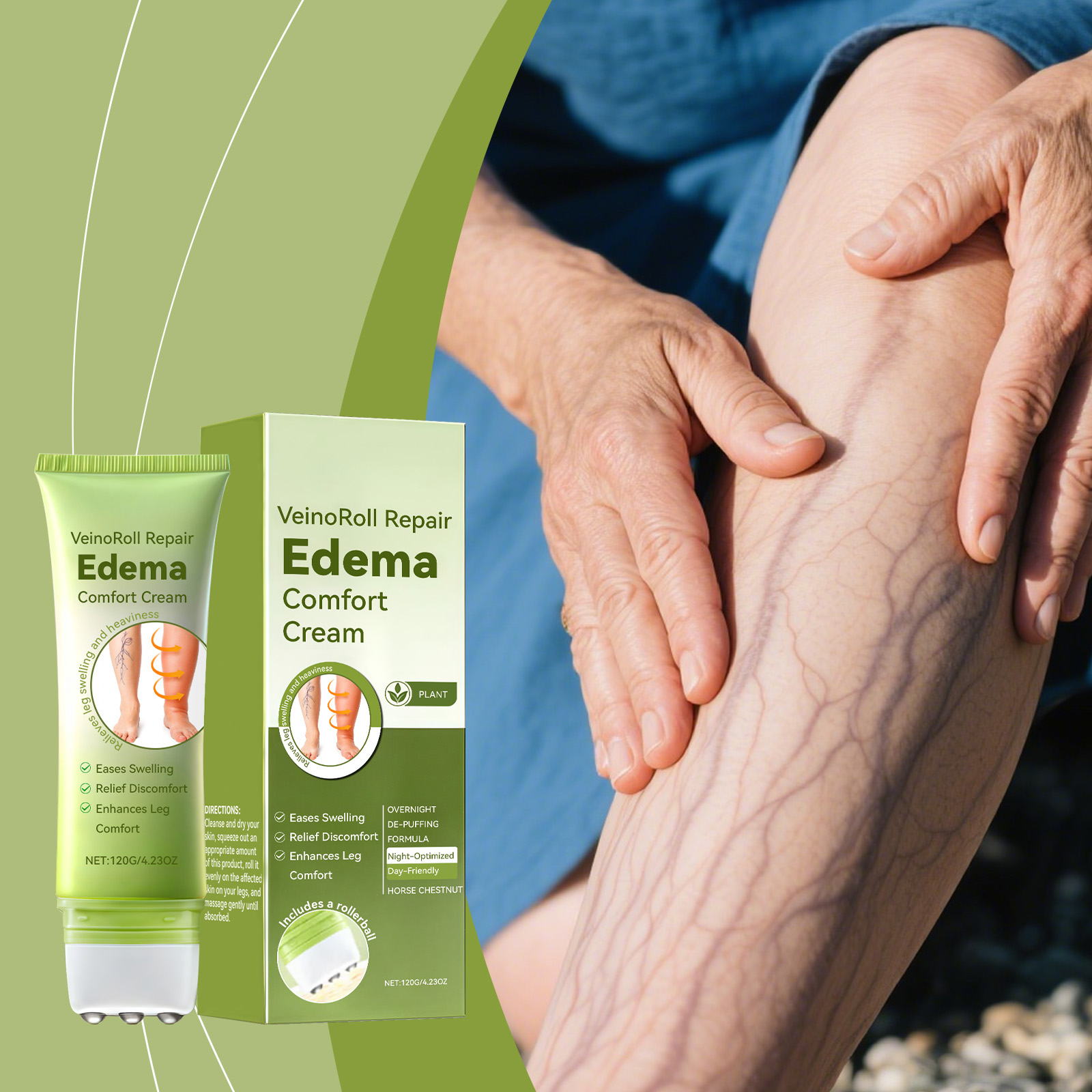 Leg Care Cream Mild Moisturizing Gentle Nourishing Comfort Protect External Roller Massage Daily Skin Lotion For Leg Body