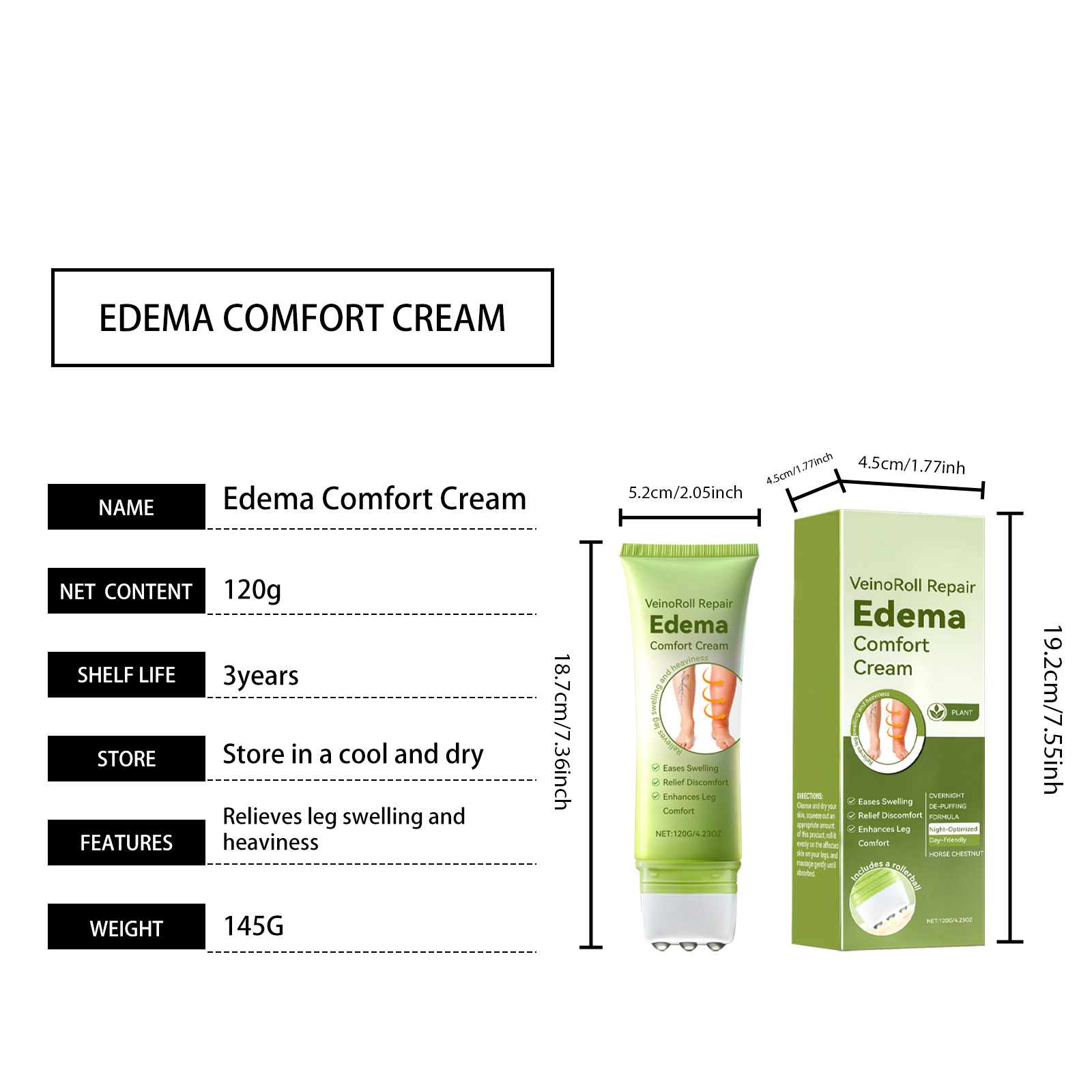 Leg Care Cream Mild Moisturizing Gentle Nourishing Comfort Protect External Roller Massage Daily Skin Lotion For Leg Body