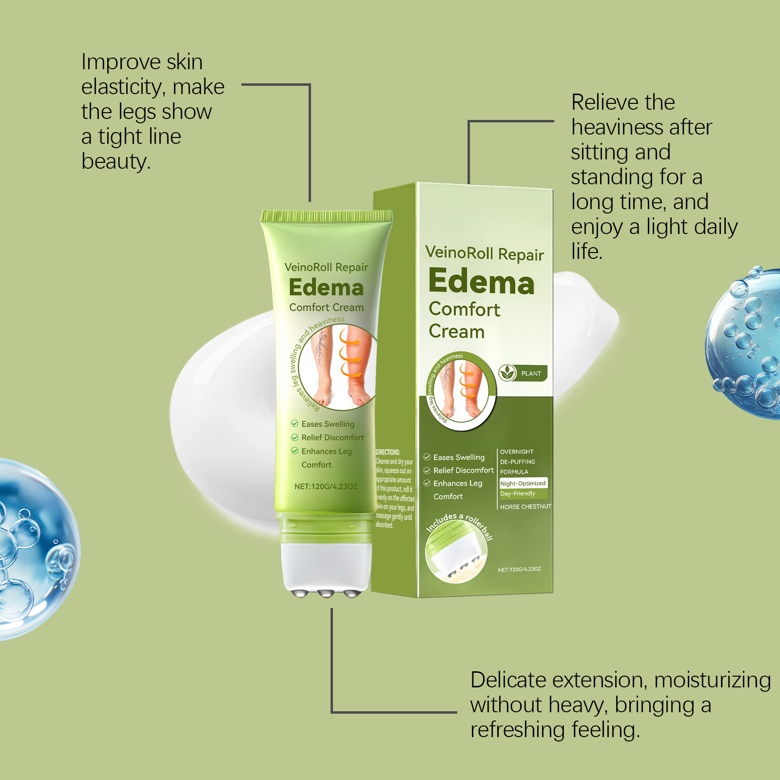 Leg Care Cream Mild Moisturizing Gentle Nourishing Comfort Protect External Roller Massage Daily Skin Lotion For Leg Body