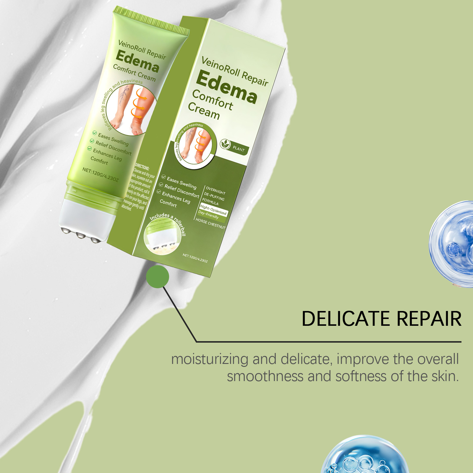 Leg Care Cream Mild Moisturizing Gentle Nourishing Comfort Protect External Roller Massage Daily Skin Lotion For Leg Body