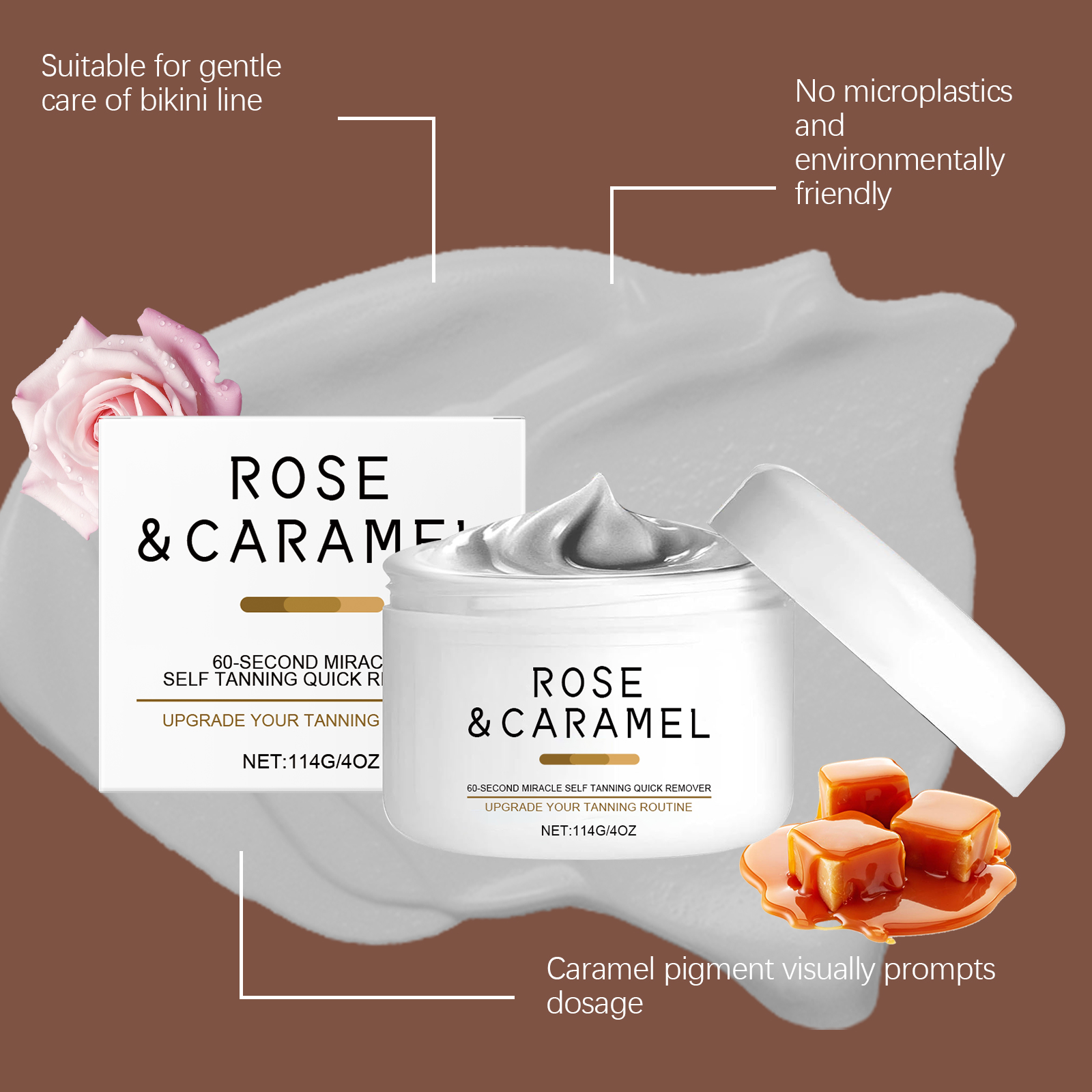 Rose Caramel Scrub Cream Mild Exfoliating Moisturizing Skin Purifying For Body Joint Smooth Complexion Care Lotion