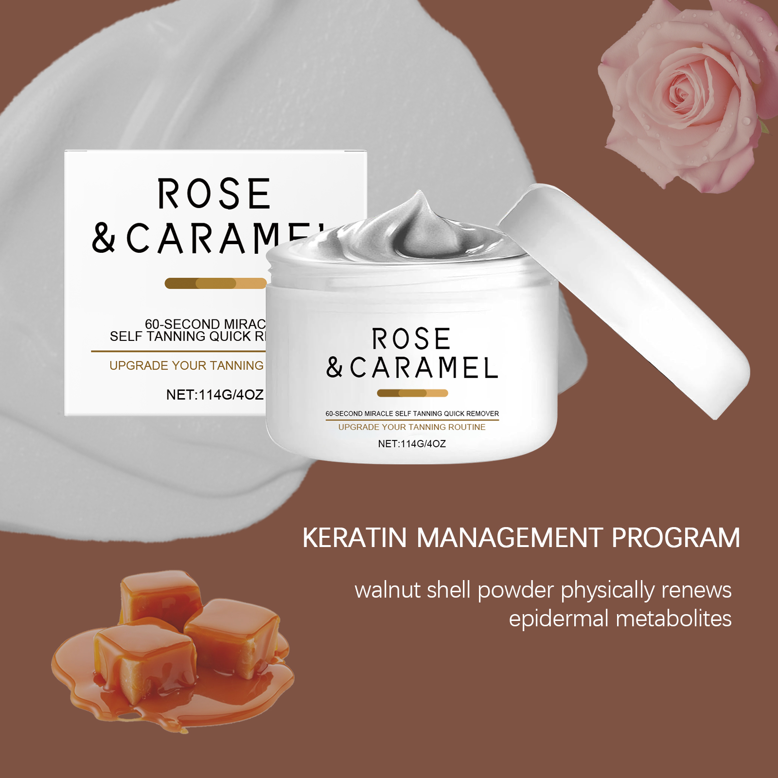Rose Caramel Scrub Cream Mild Exfoliating Moisturizing Skin Purifying For Body Joint Smooth Complexion Care Lotion