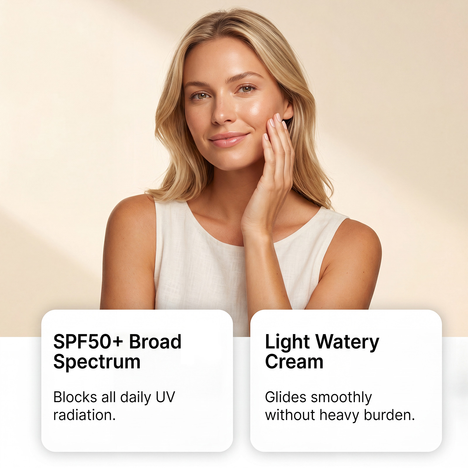 Light Sheer Defense Cream Watery Soft Texture Summer Facial Skin
