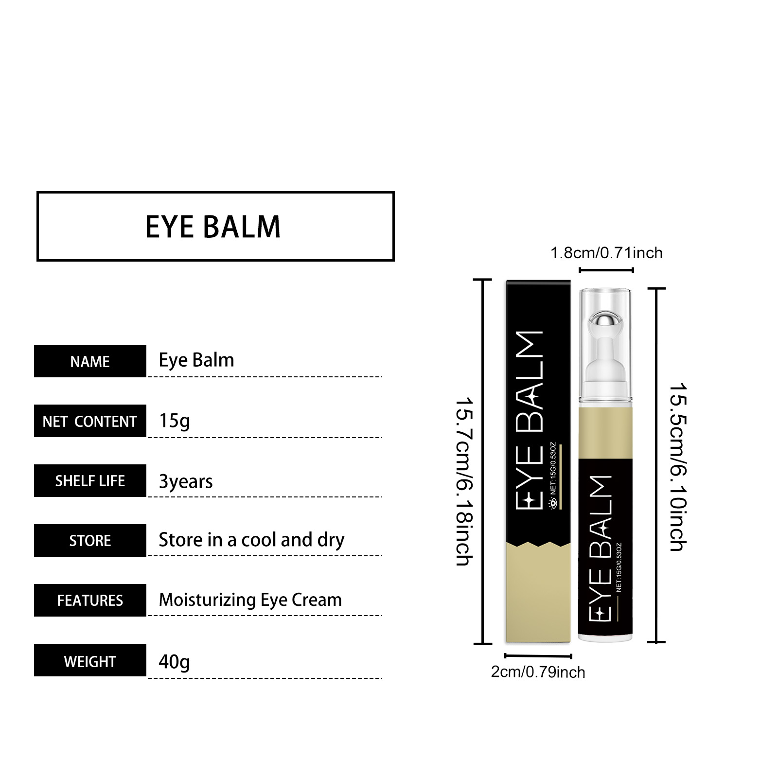 Retinol Moisturizing Eye Cream Gentle Mild Massage Eye Area Nourish Skin Fade Lines Hydrating Brightening Care