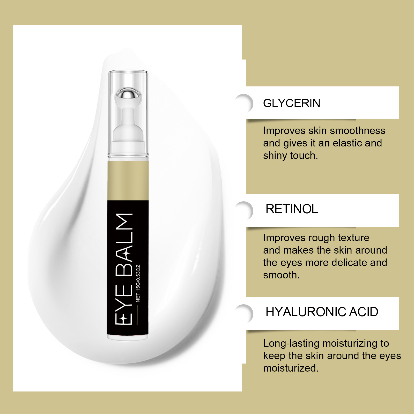Retinol Moisturizing Eye Cream Gentle Mild Massage Eye Area Nourish Skin Fade Lines Hydrating Brightening Care