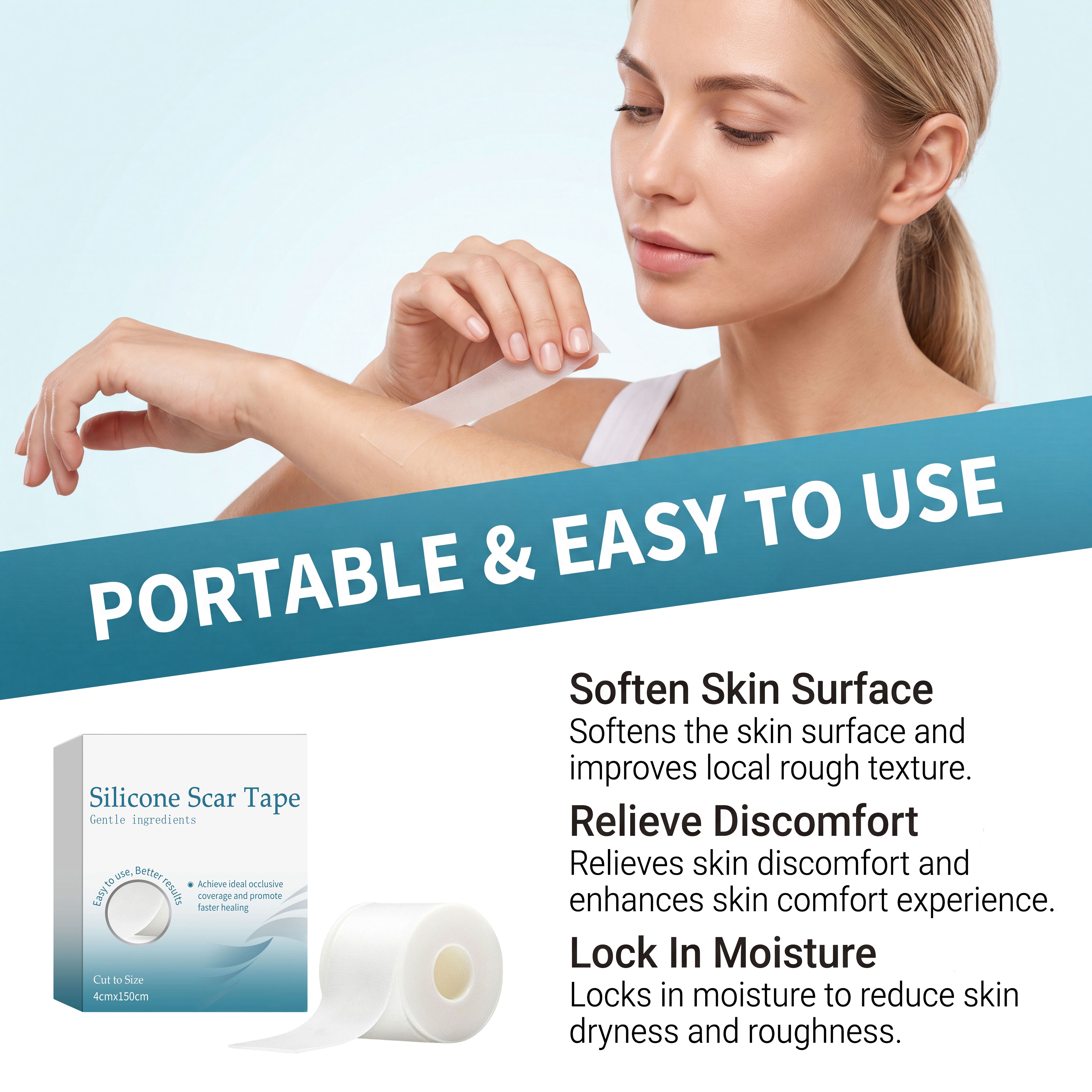 Skin Care Patch Silicone Material Skin Friendly Waterproof Breathable Smooth Protection Cuttable For Skin Treatment