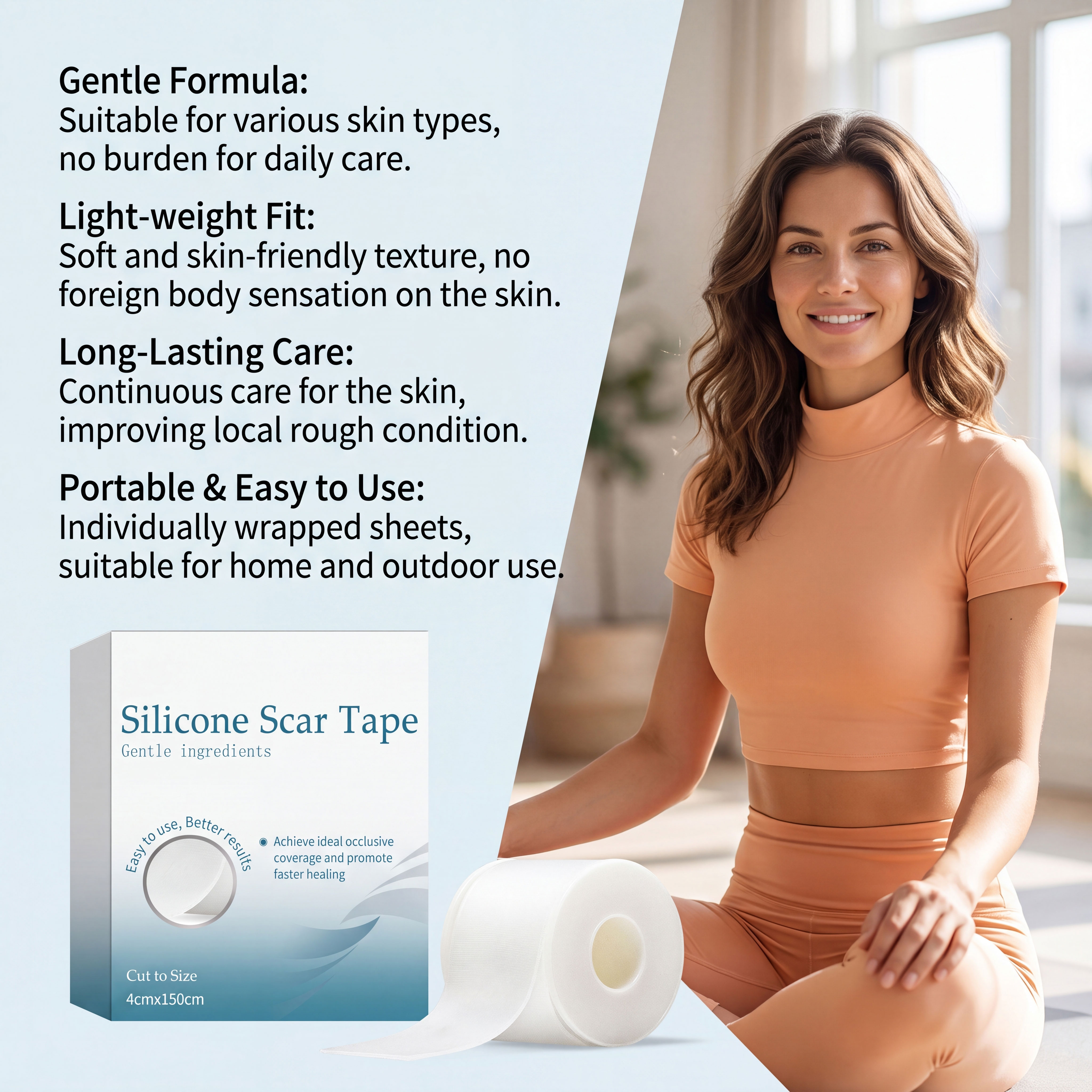 Skin Care Patch Silicone Material Skin Friendly Waterproof Breathable Smooth Protection Cuttable For Skin Treatment