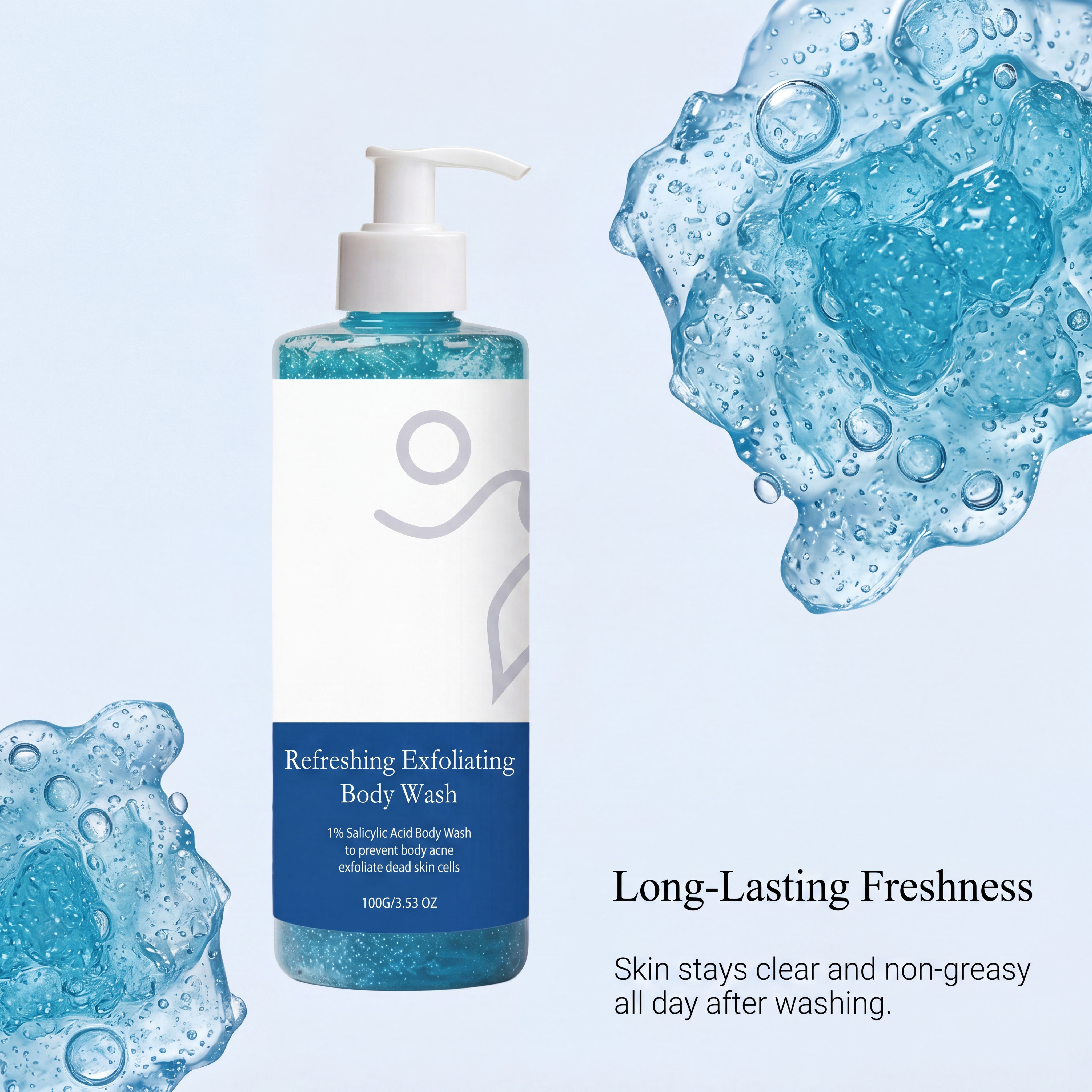 Exfoliating Body Wash Mild Moisturizing Dense Foam Silky Smooth Refreshing For Skin