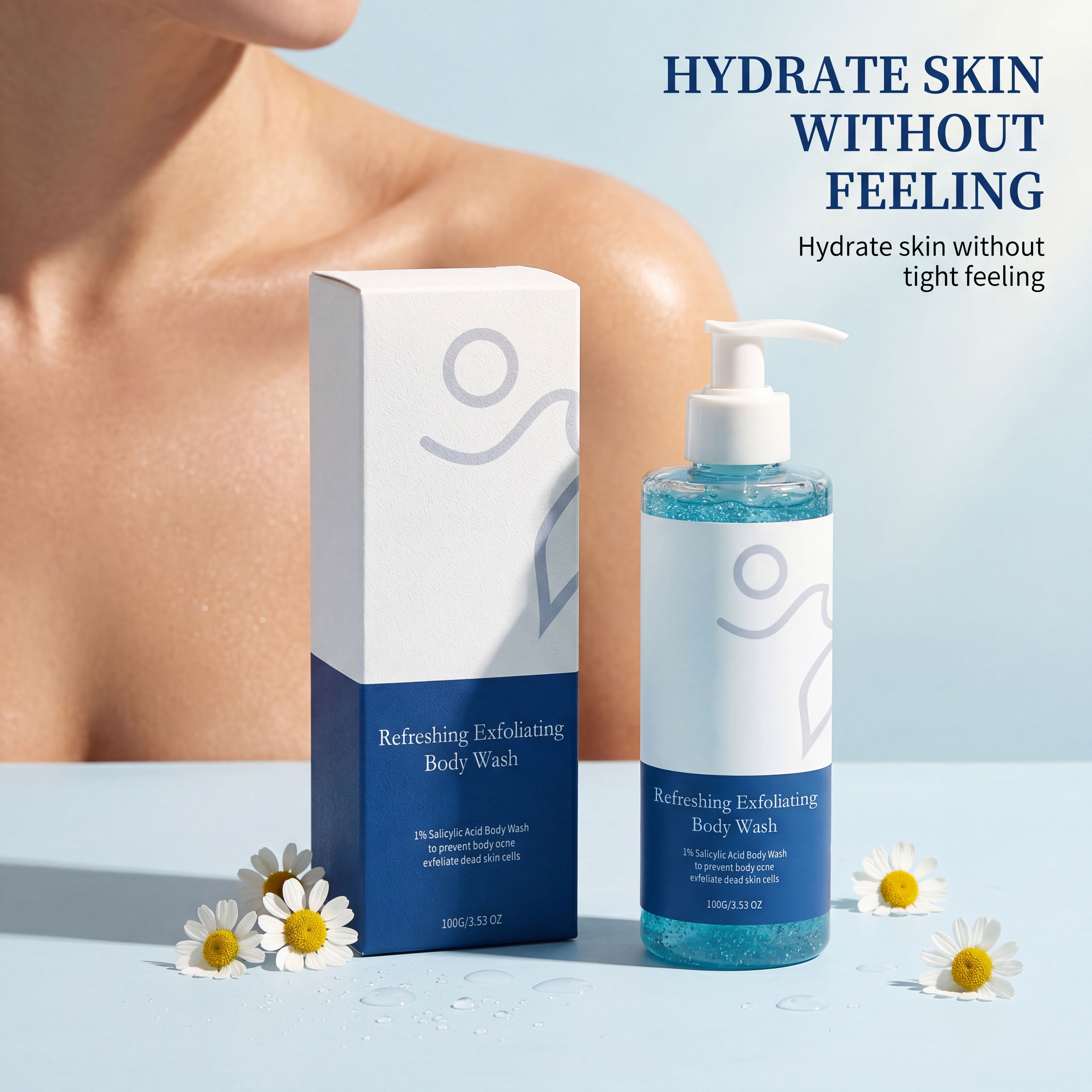 Exfoliating Body Wash Mild Moisturizing Dense Foam Silky Smooth Refreshing For Skin