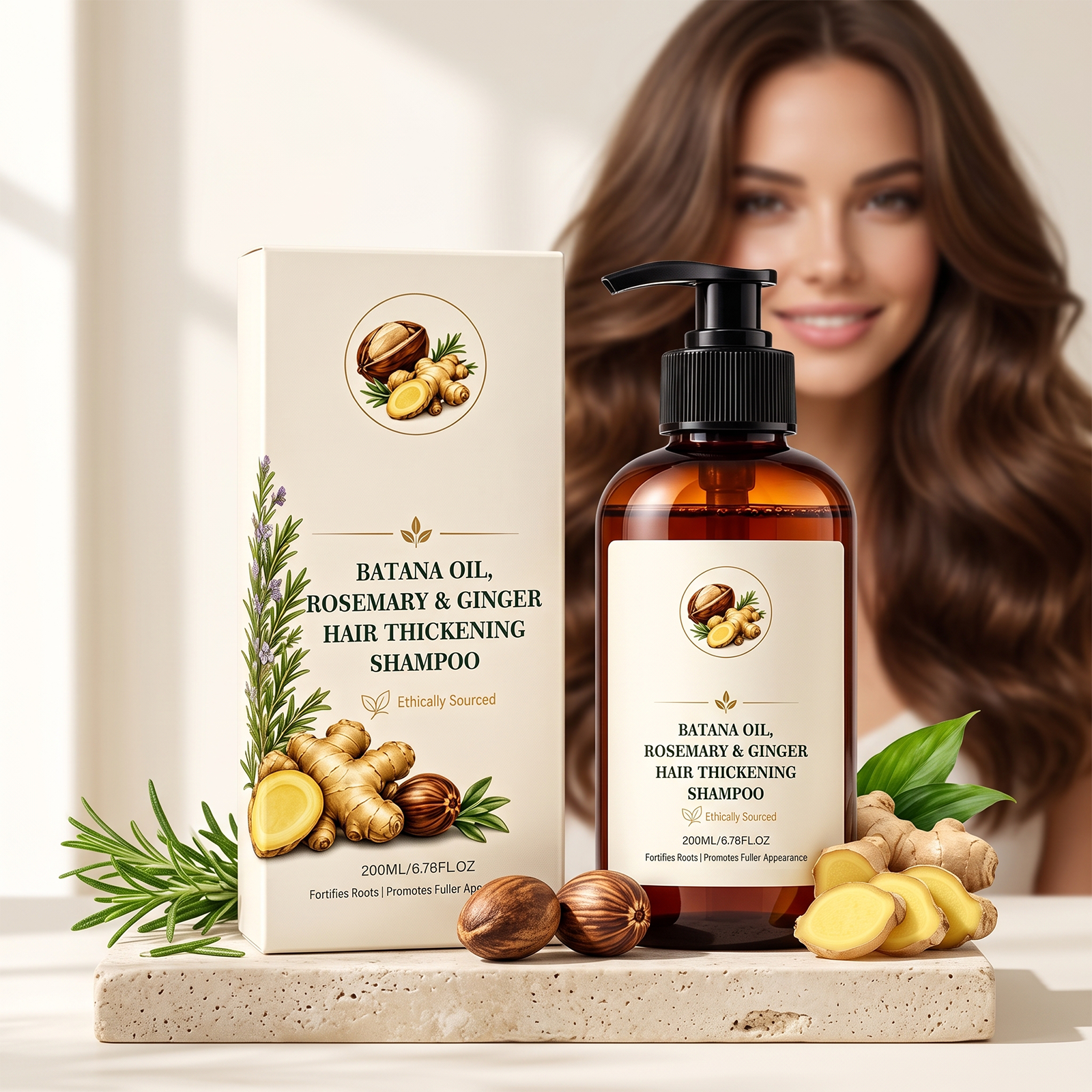 Batana Oil Shampoo Mild Ingredients Clean Scalp Dense Foam Fluffy Plump Hair Strengthen Hair Strands