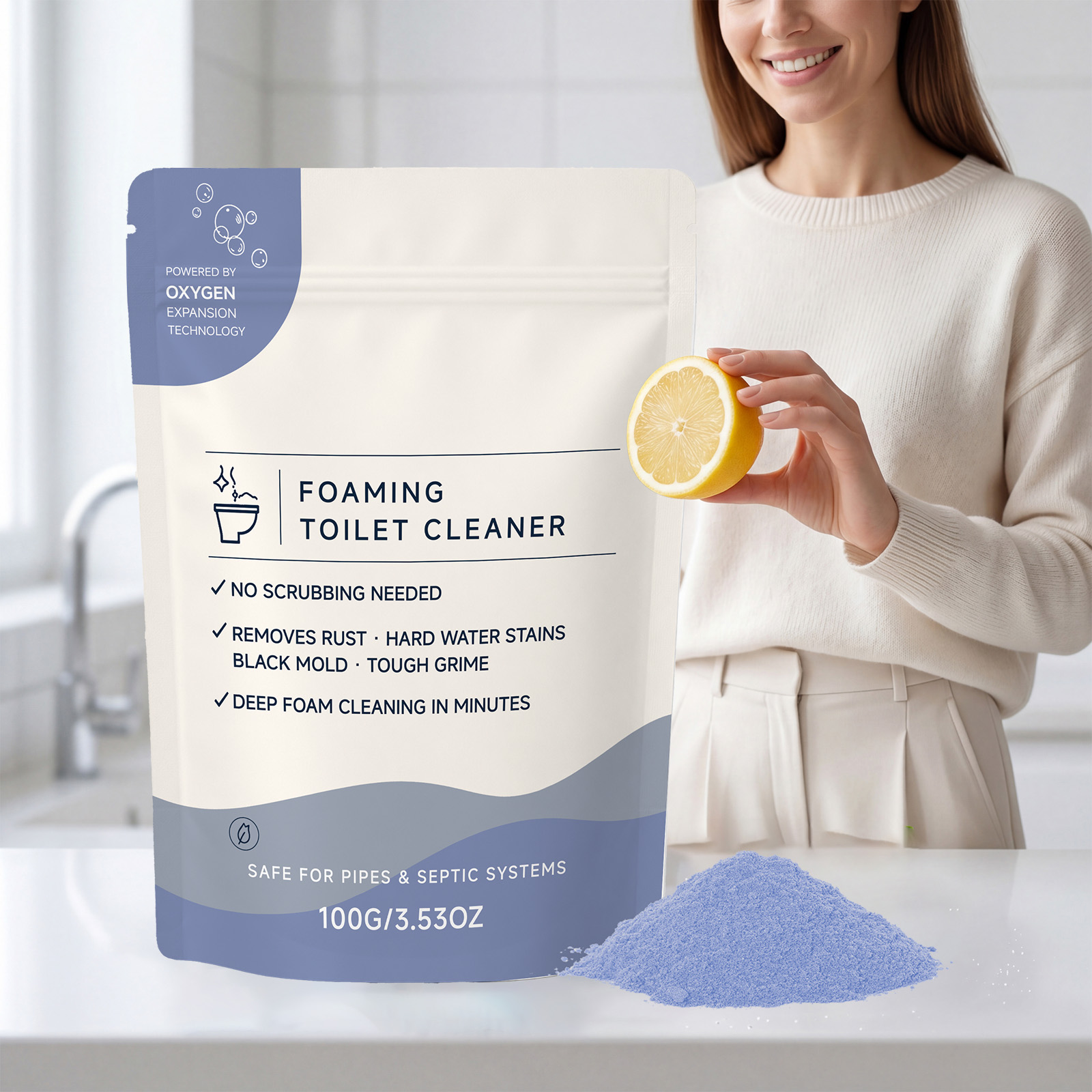 Foam Toilet Cleaner Purple Clean Daily Washing Scale Removal Reduce Odor Fresh Fragrance Bathroom Closestool