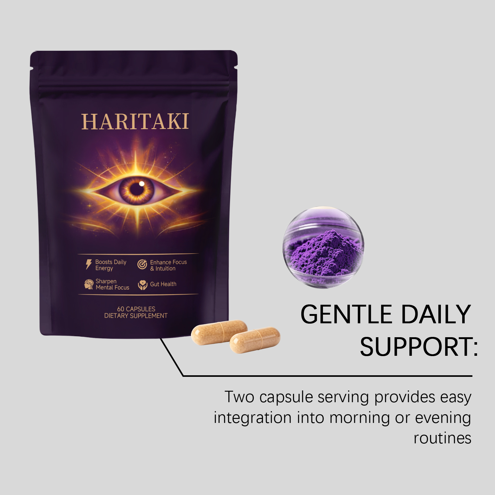 Chebula Capsule Mild Ingredients Nourishing Supplement Protect Intestines Fit Daily Diet Body Comfort Care Support Gentle Nutrition Care Aid