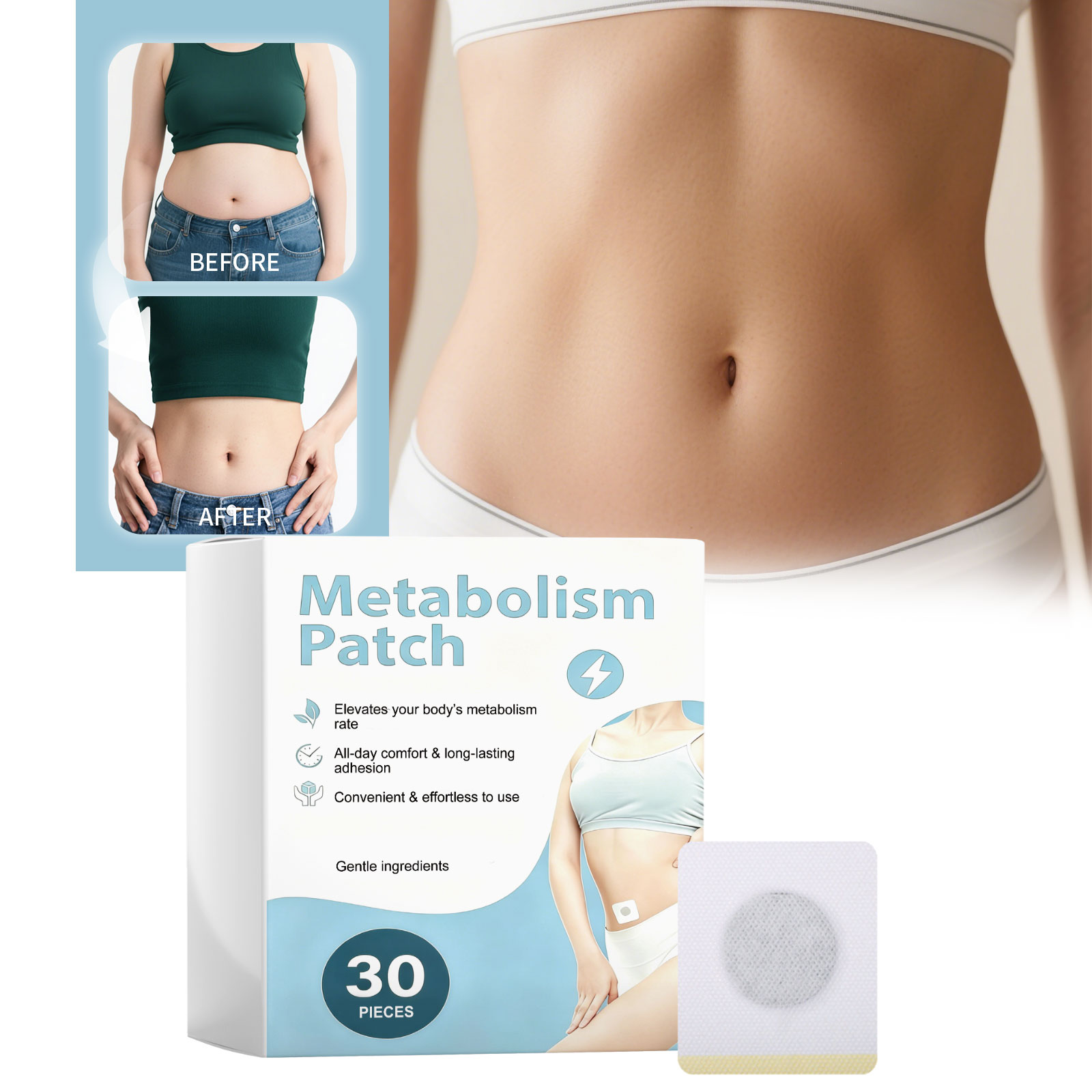 Mild Body Patch Nonwoven Fabric Light Breathable Cool Skin Friendly Body Care Patch