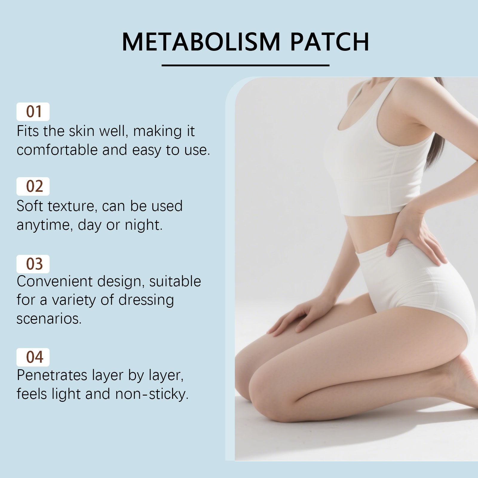 Mild Body Patch Nonwoven Fabric Light Breathable Cool Skin Friendly Body Care Patch