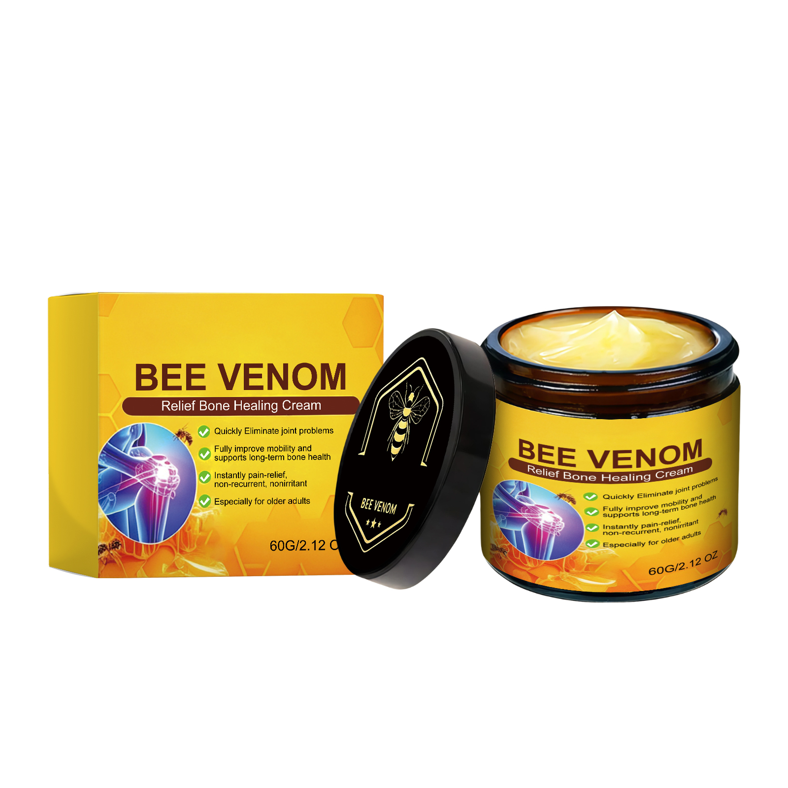 Bee Venom Joint Care Cream Soft Cream Texture Gentle Moisturizing Mild Nonirritating Massage Joint Comfort Body