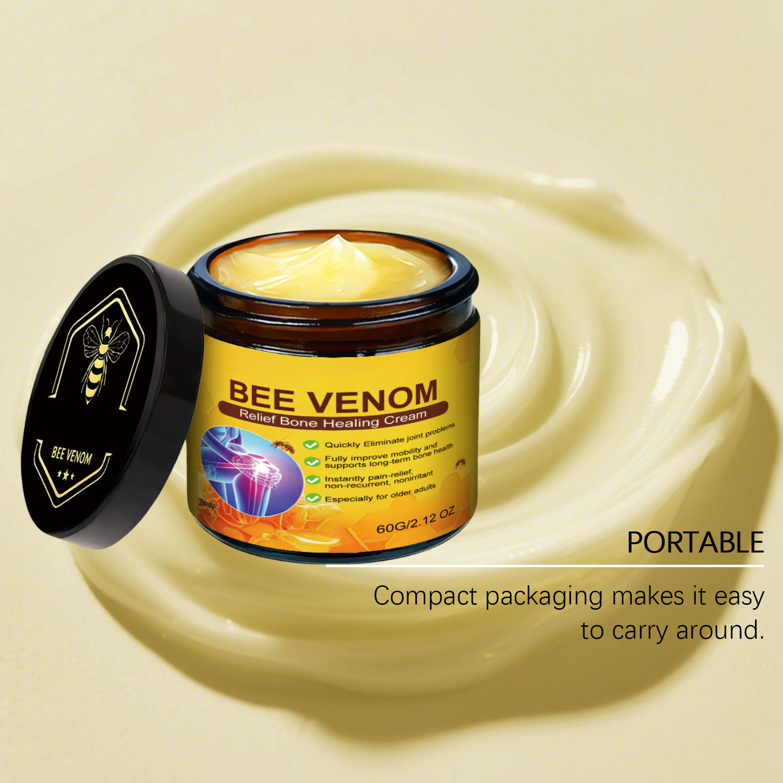 Bee Venom Joint Care Cream Soft Cream Texture Gentle Moisturizing Mild Nonirritating Massage Joint Comfort Body