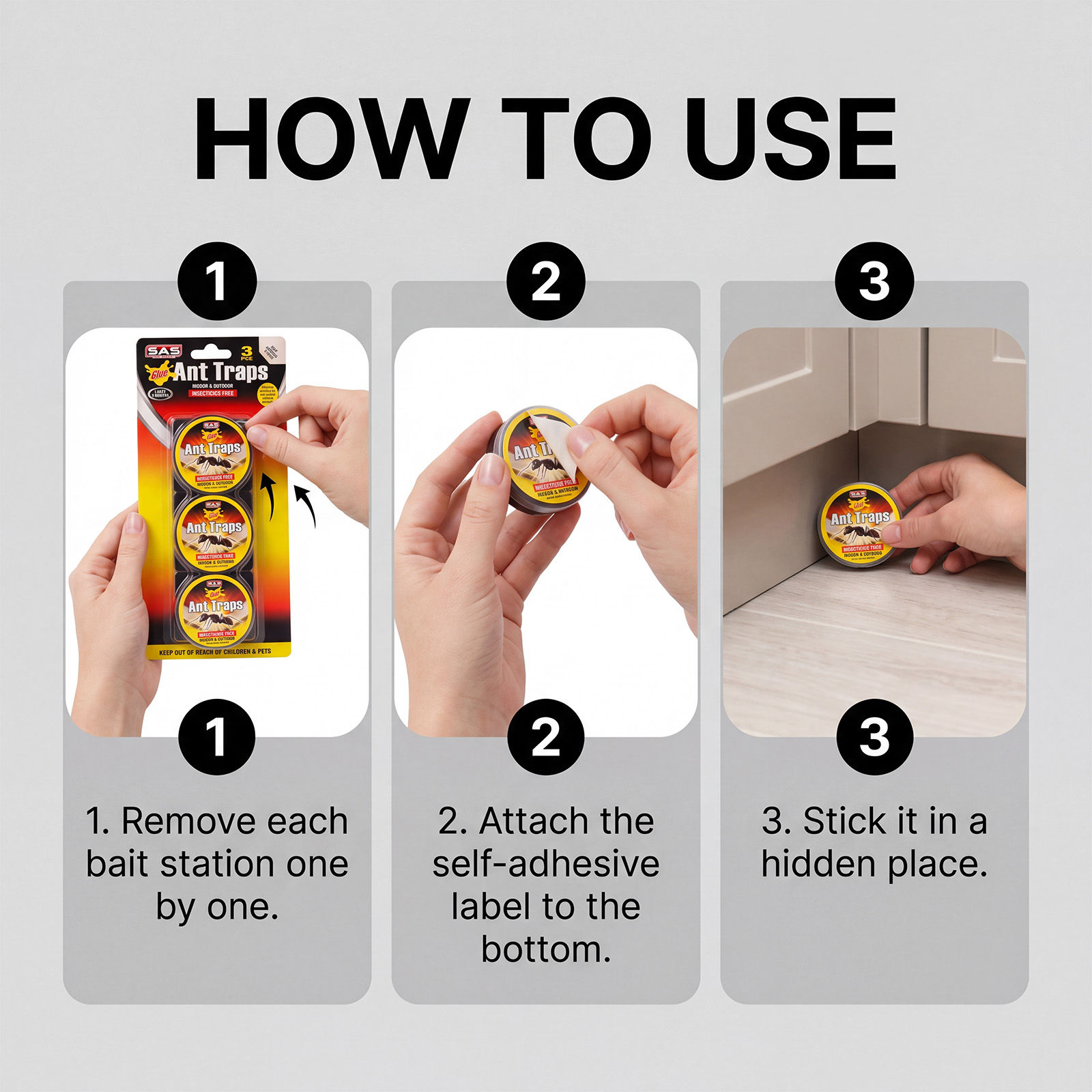 Ant Trap Box Household Kitchen Living Room Toilet Ant Bait Easy Operation Capture Repel Universal Box