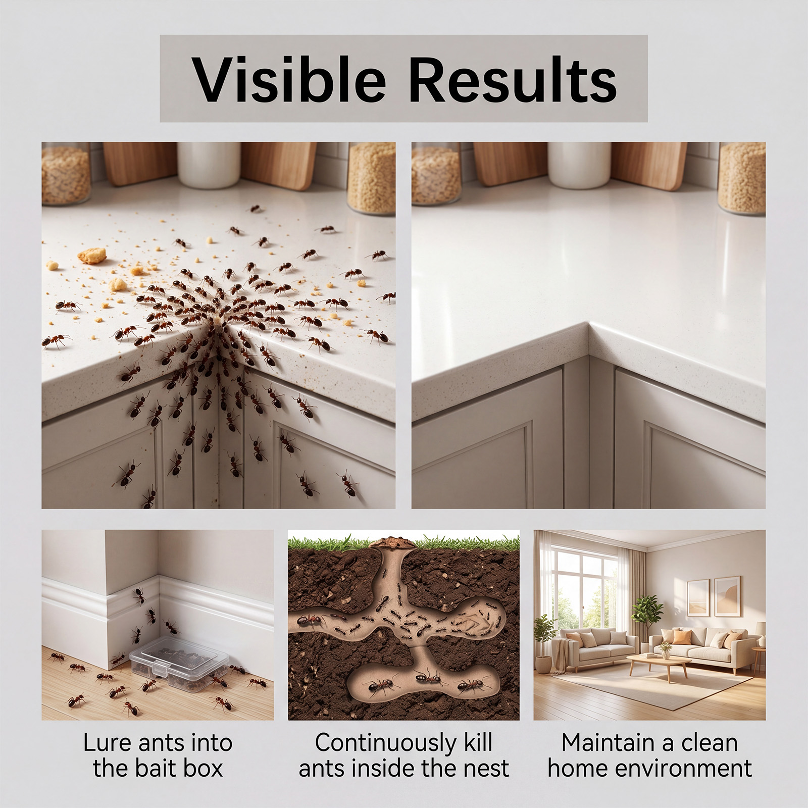 Ant Trap Box Household Kitchen Living Room Toilet Ant Bait Easy Operation Capture Repel Universal Box