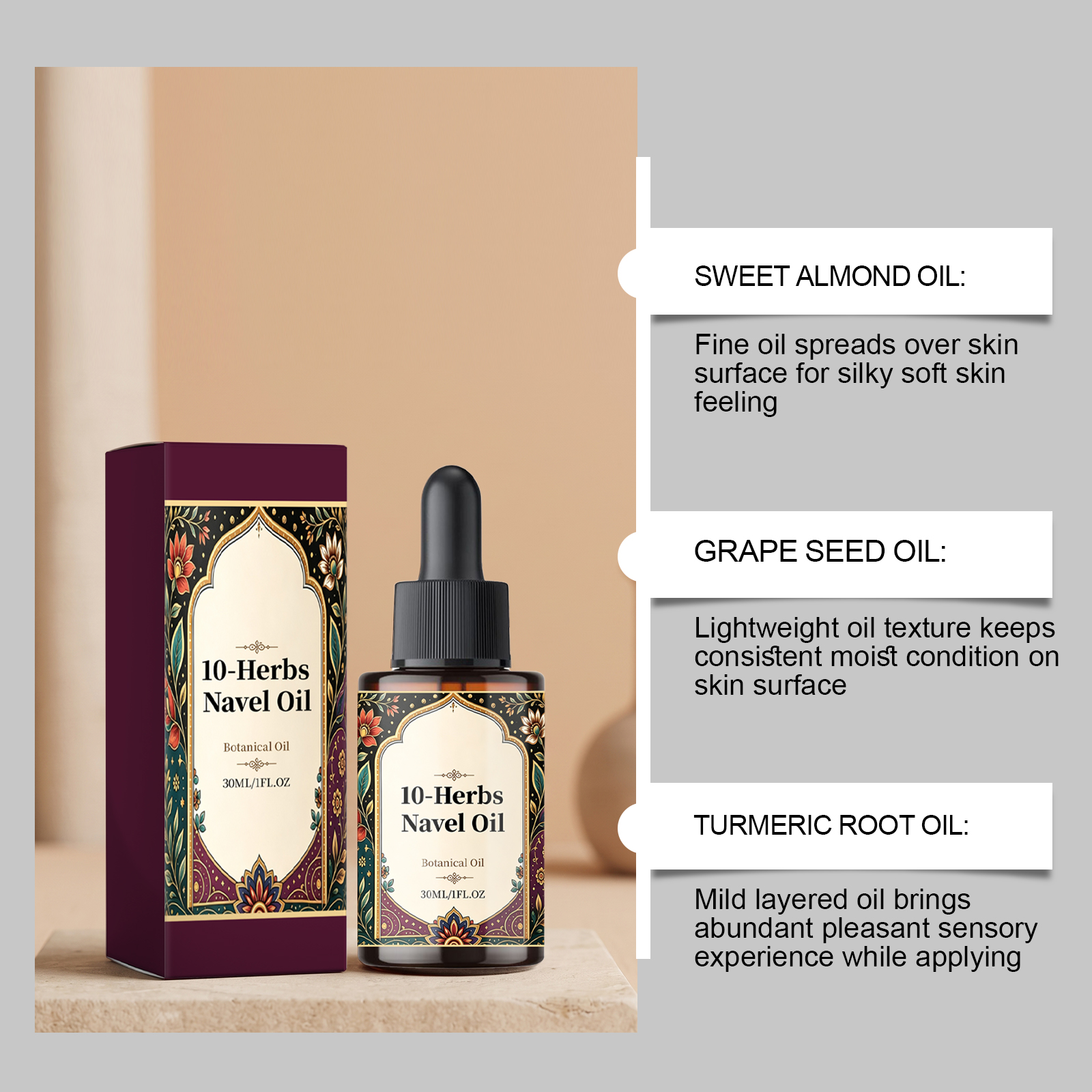 Nursing Navel Oil Light Texture Moisturizing Comfort Skin Hydrating Delicate Soft Night Abdominal Massage Oil