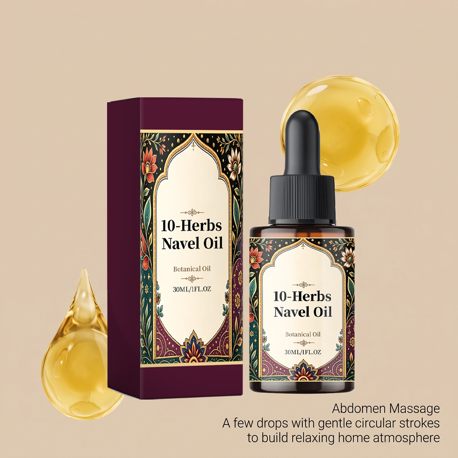 Nursing Navel Oil Light Texture Moisturizing Comfort Skin Hydrating Delicate Soft Night Abdominal Massage Oil