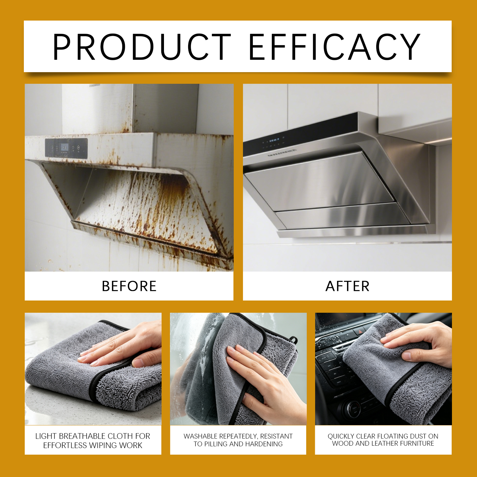 Cleaning Cloth Household Kitchen Countertop Glass Doors Windows Furniture Stain Wiping Multifunctional Double Sided Rag
