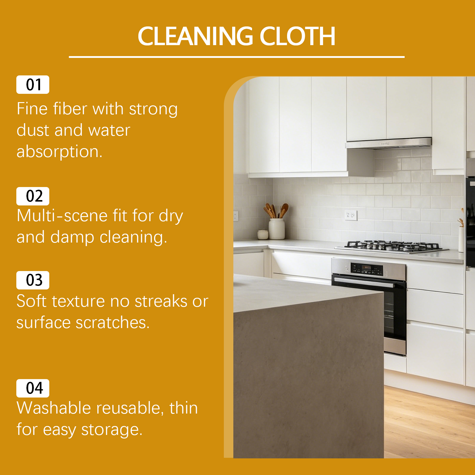 Cleaning Cloth Household Kitchen Countertop Glass Doors Windows Furniture Stain Wiping Multifunctional Double Sided Rag