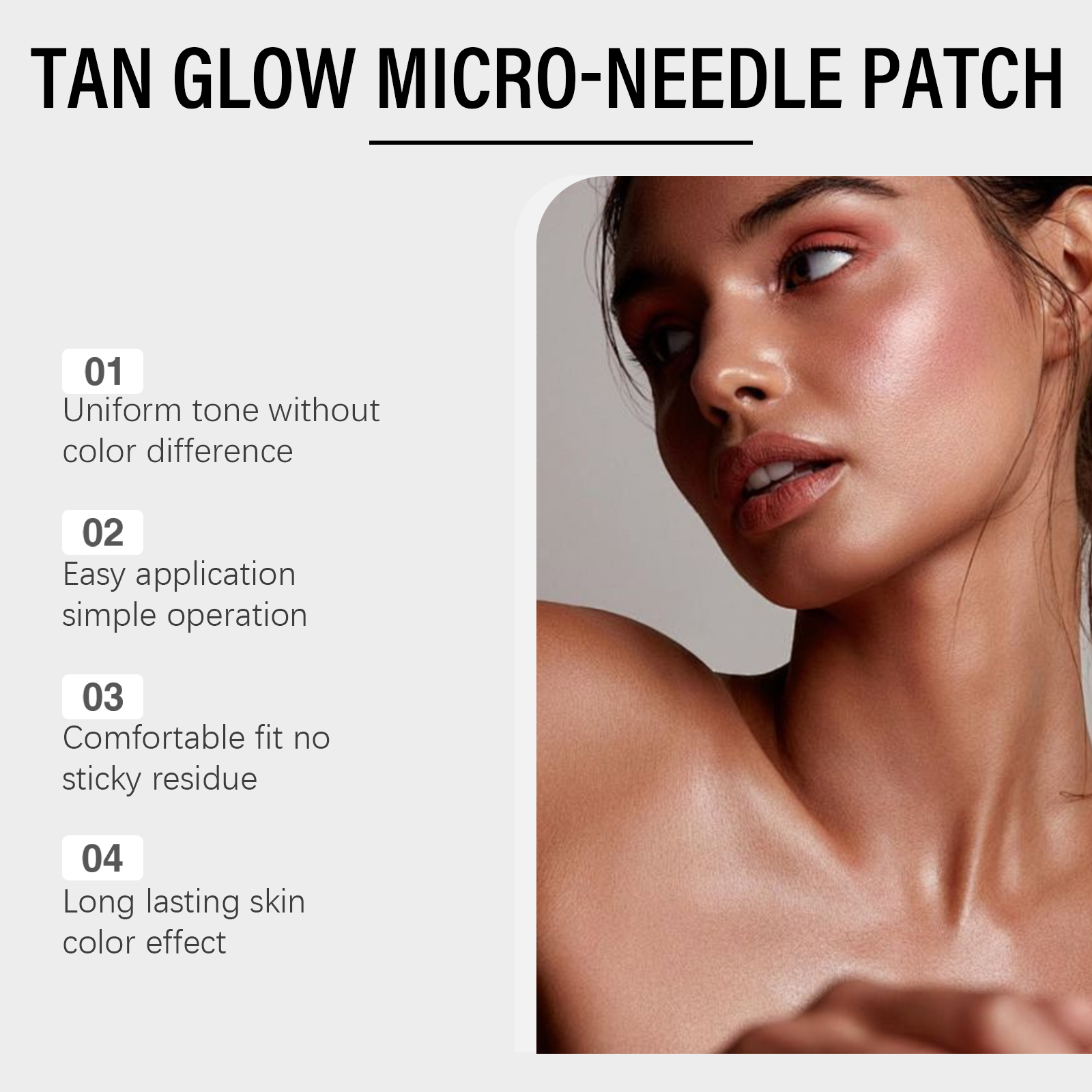 Body Beauty Tanning Microneedle Patch Skin Care Facial Cosmetic Daily External Use Gentle Portable