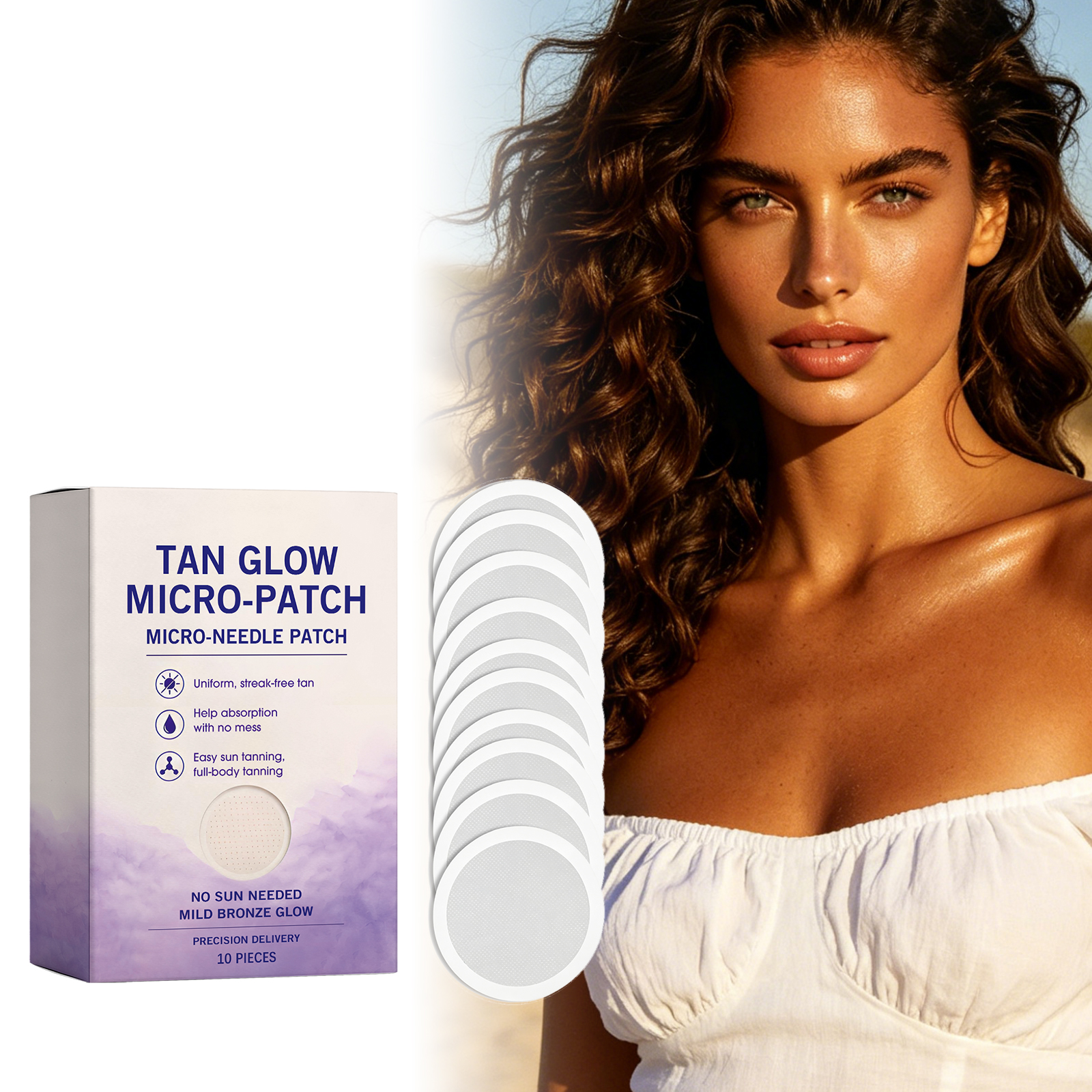 Body Beauty Tanning Microneedle Patch Skin Care Facial Cosmetic Daily External Use Gentle Portable