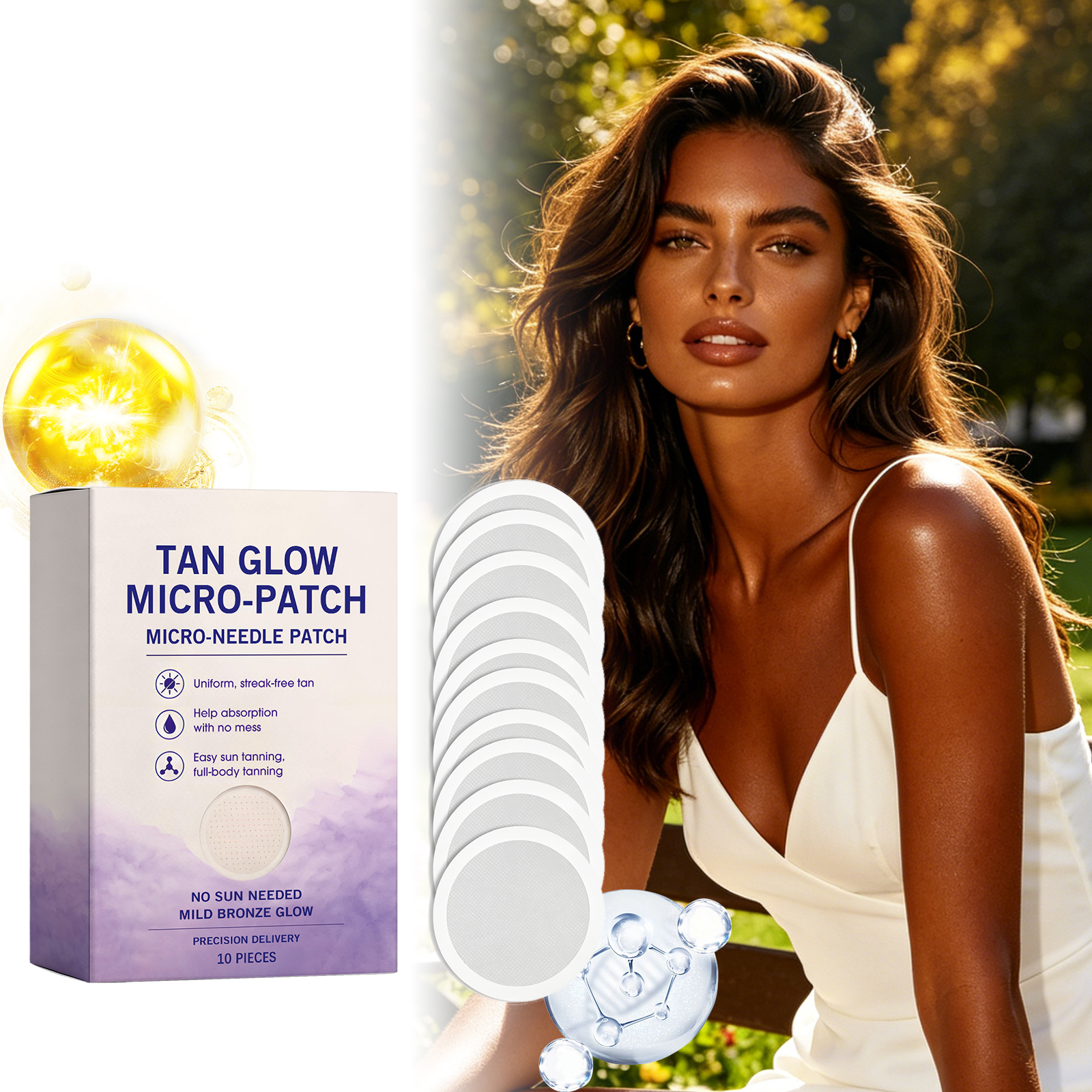 Body Beauty Tanning Microneedle Patch Skin Care Facial Cosmetic Daily External Use Gentle Portable