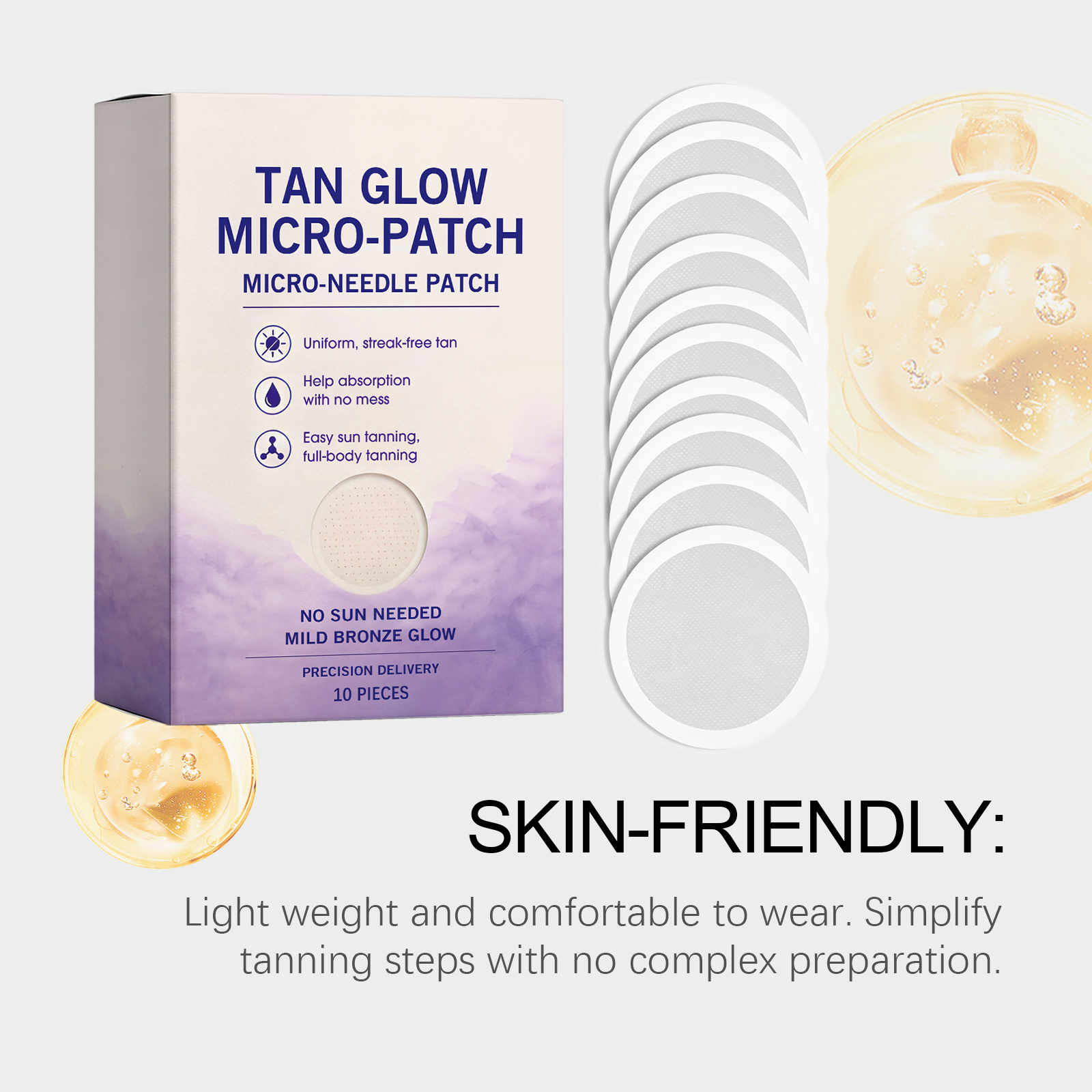 Body Beauty Tanning Microneedle Patch Skin Care Facial Cosmetic Daily External Use Gentle Portable