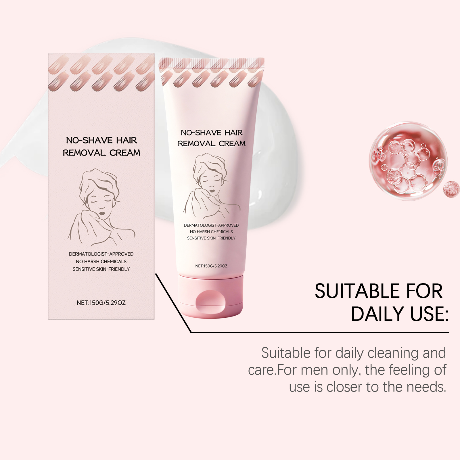 Body Hair Removal Cream Mild Cleansing Nourishing Smoothing Delicate Daily Care For Body Skin