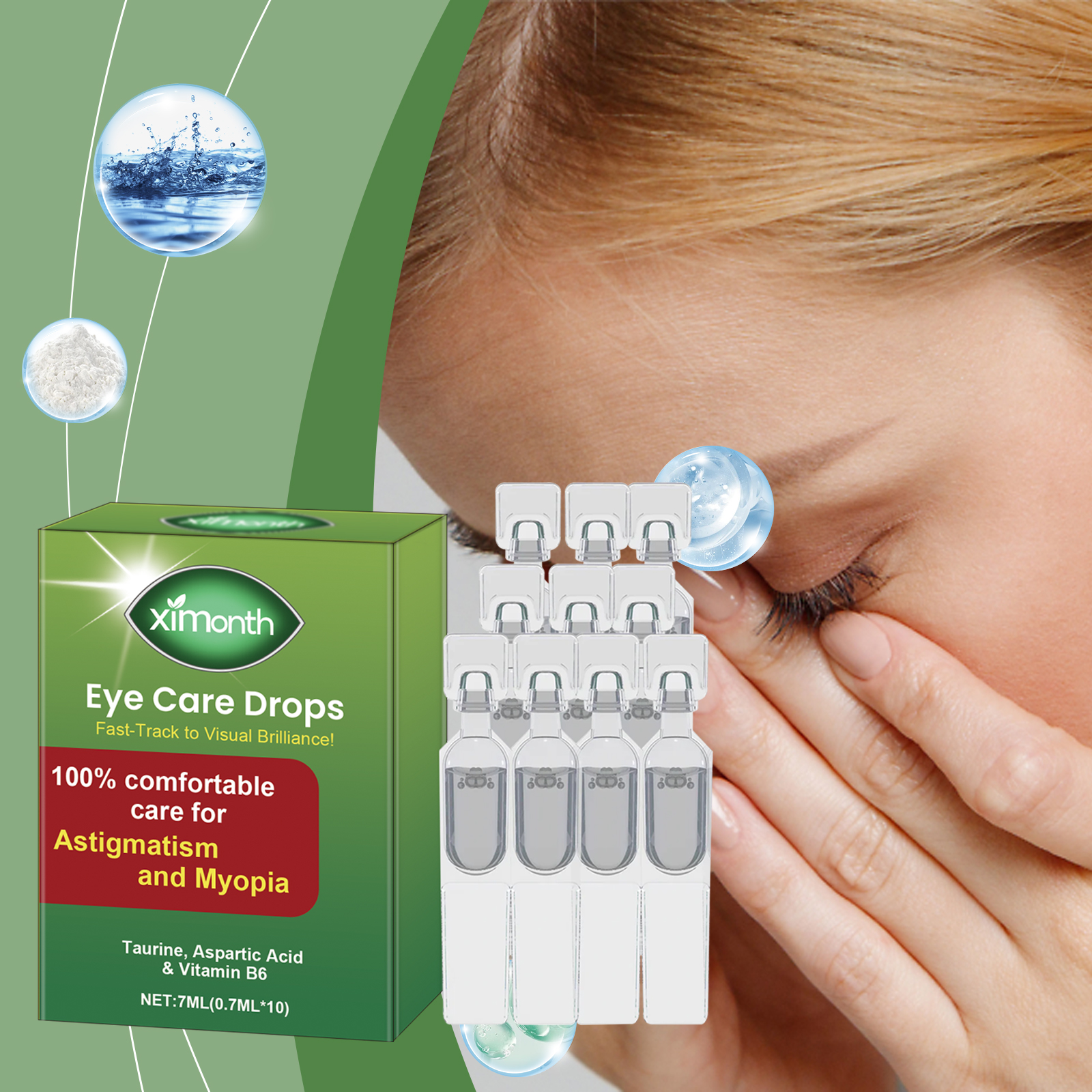 Eye Care Drops Hydrating Moisturizing Gentle Nourishing Relieving Dry Eye Skin Care Liquid