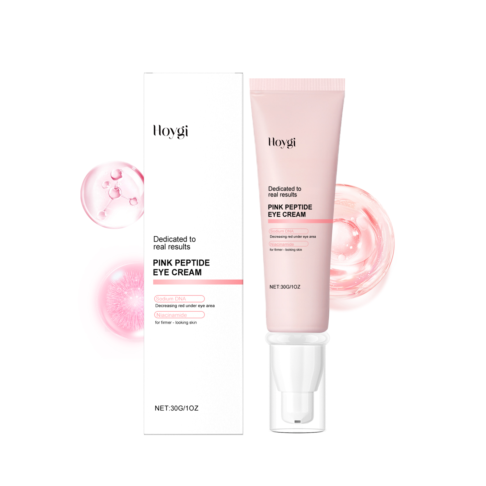 Pink Peptide Eye Cream Mildly Moisturizing Improve Eye Fine Lines Hydrating Elastic Eye Cream