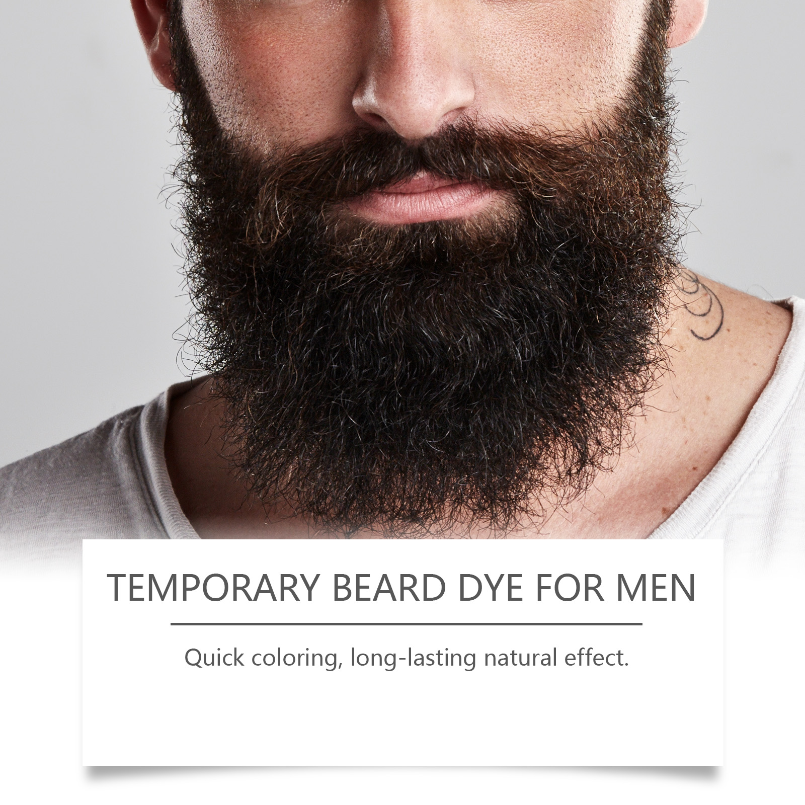 Black Men Beard Eyebrow Dye Moisturizing Hydrating Men Beard Natural Long Lasting Nonfade