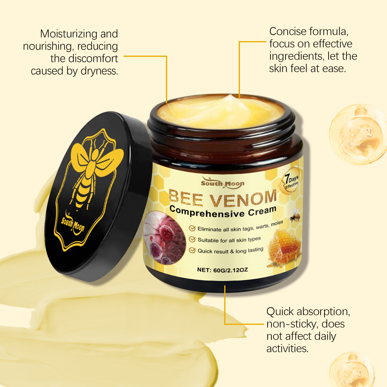 Bee Venom Skin Care Cream Gentle Nourish Relieve Dry Discomfort Skin Body Care Lotion