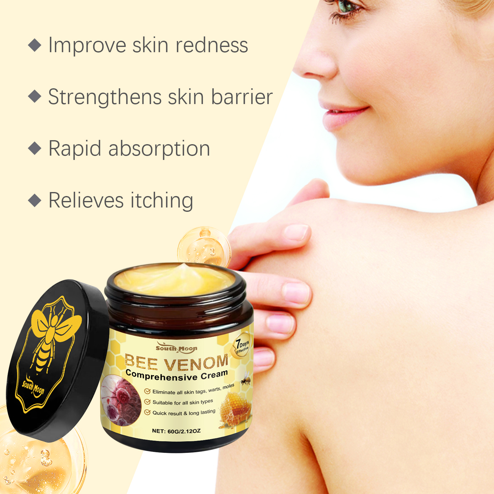 Bee Venom Skin Care Cream Gentle Nourish Relieve Dry Discomfort Skin Body Care Lotion