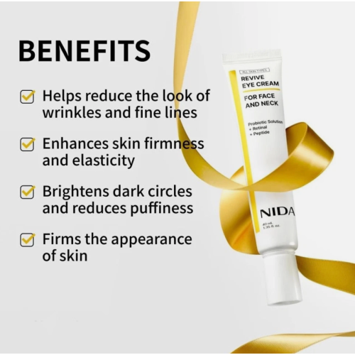 New NIDA Revive Eye Cream For Face And Neck 40ml Anti-Puffiness Moisturizer
