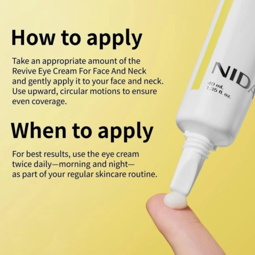 New NIDA Revive Eye Cream For Face And Neck 40ml Anti-Puffiness Moisturizer