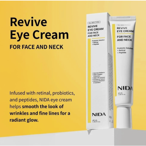 New NIDA Revive Eye Cream For Face And Neck 40ml Anti-Puffiness Moisturizer