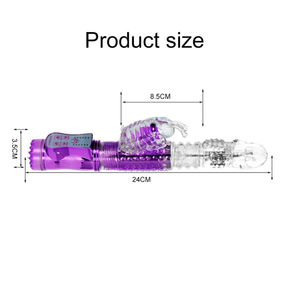 Telescopic Dildo Vibrator G-Spot Rabbit Vibrator Clitoris Stimulator Vaginal Massager Sex Toys for Women Female Masturbation USB Purple