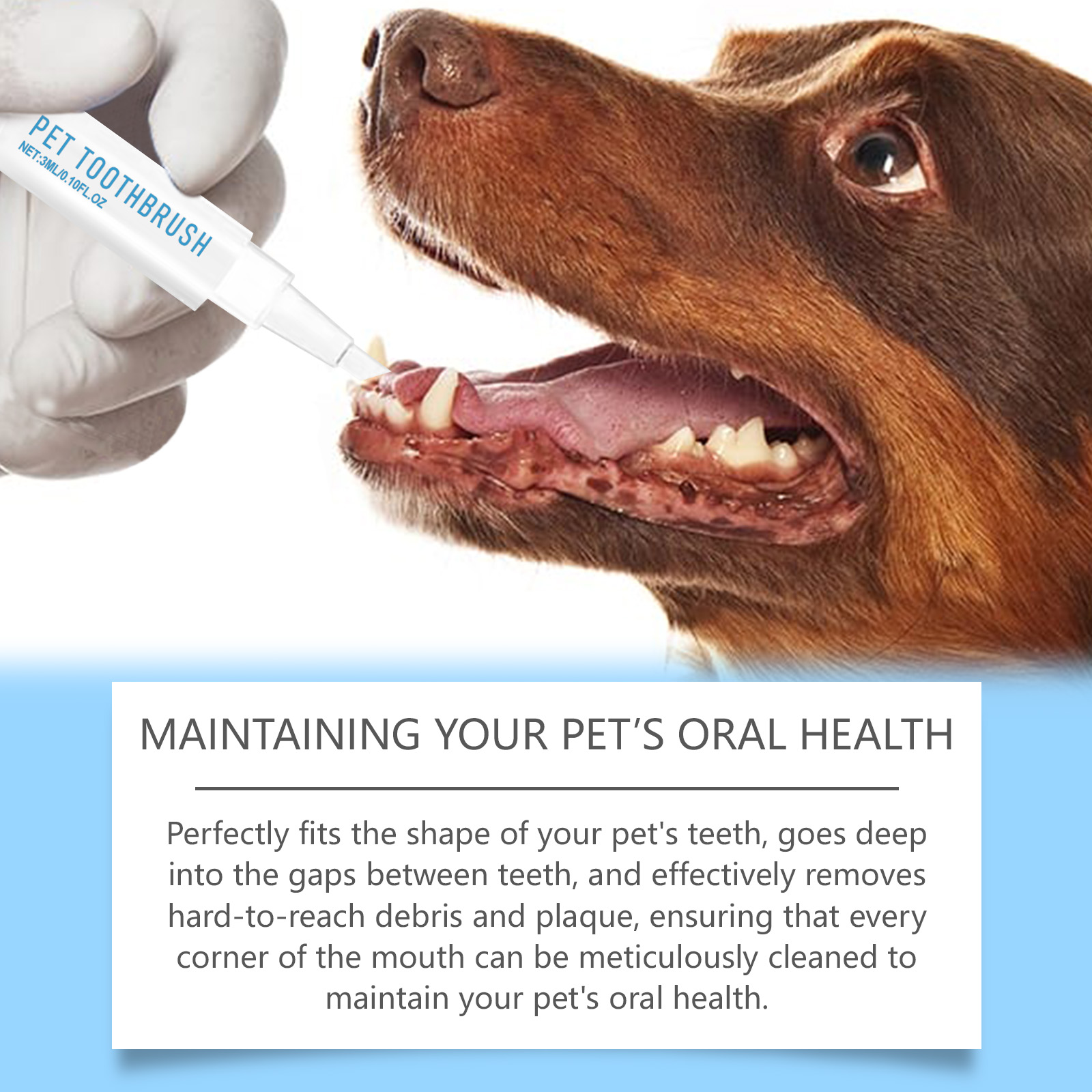 Pet Toothbrush Pen Gentle Oral Cleaning Fresh Breath For Dogs Cats Dental Care Daily Use