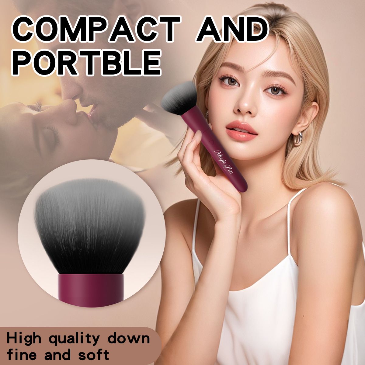 (Red) Brush Vibrator Sex Toys For Women Portable Masturbator Adult Toy Breast Teasing Vibrating Wand Clitoral Stimulator