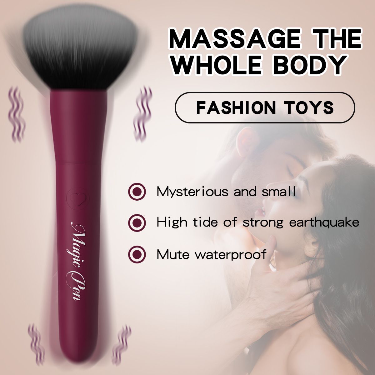 (Red) Brush Vibrator Sex Toys For Women Portable Masturbator Adult Toy Breast Teasing Vibrating Wand Clitoral Stimulator