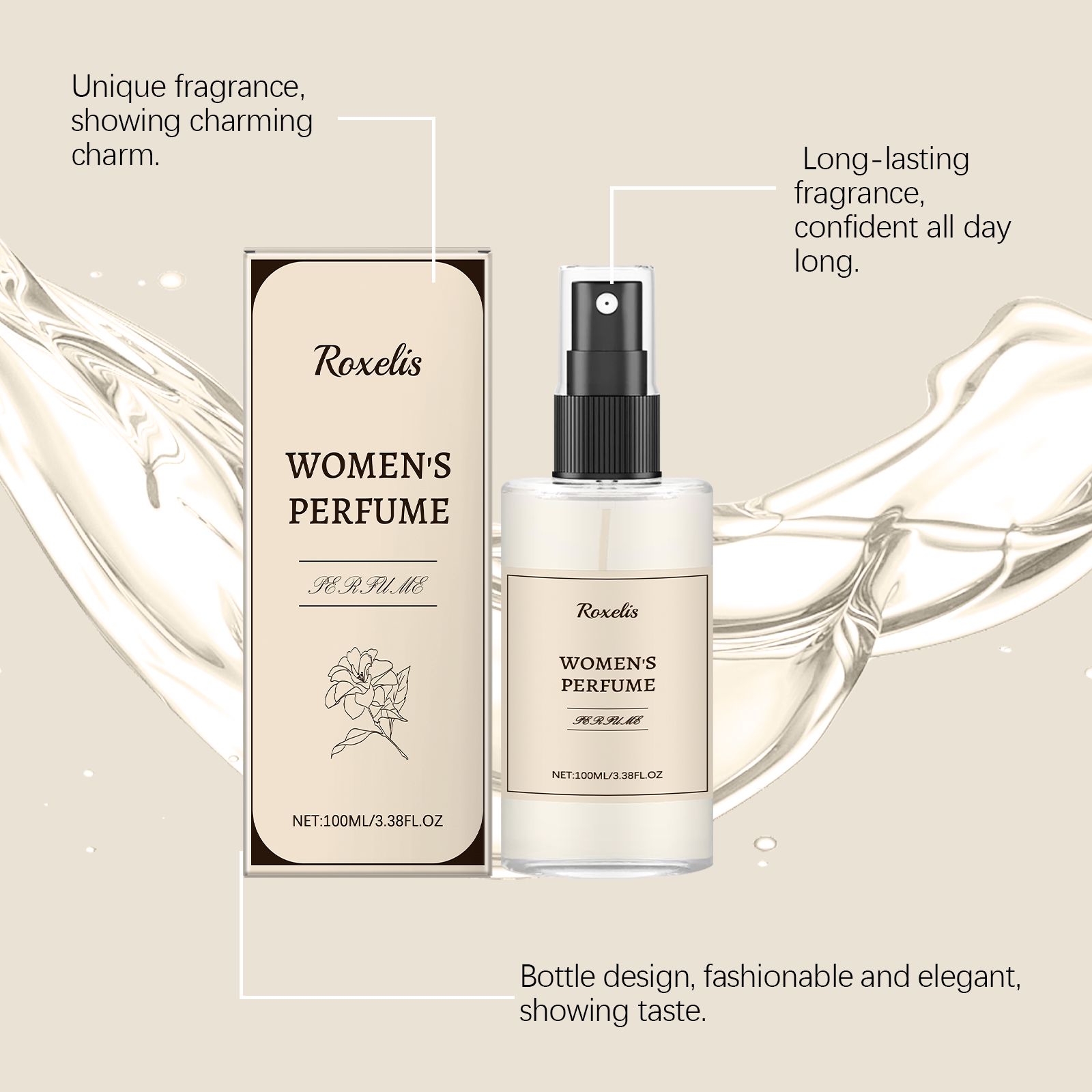 Women Floral Charm Perfume Jasmine Fresh Long Lasting Portable For Daily Wear