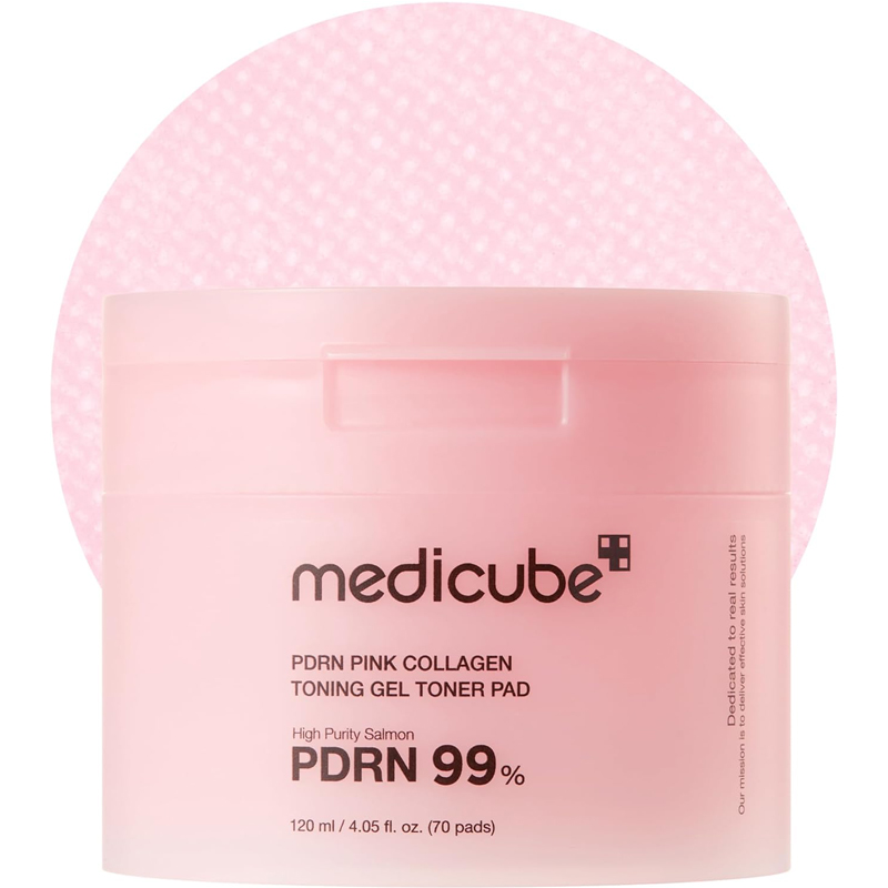 medicube Salmon DNA PDRN Pink Collagen Toning Gel Toner Pads Jelly Pad Niacinamide Madecassoside Retinol Soothing Radiance Uneven Skin Tone Korean Skin Care