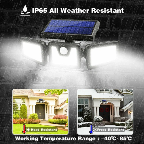 Outdoor Solar Lights Motion Sensor Security LED Waterproof Adjustable head